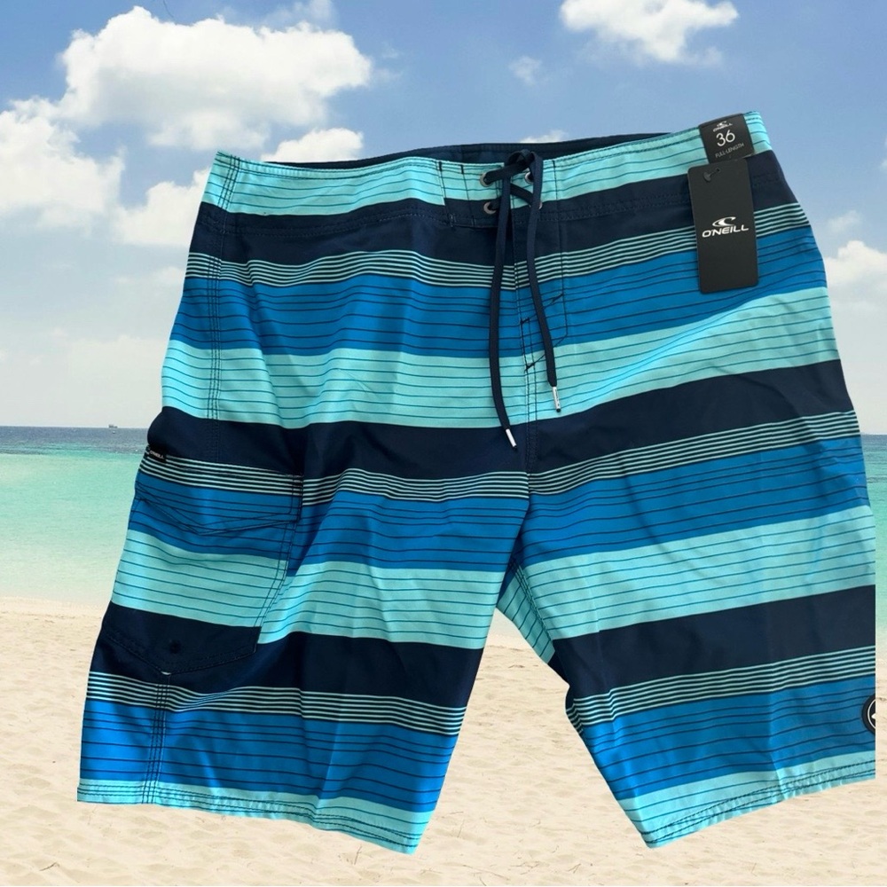 Shades Of Blue Surf Board Full Length Shorts 36" Waist